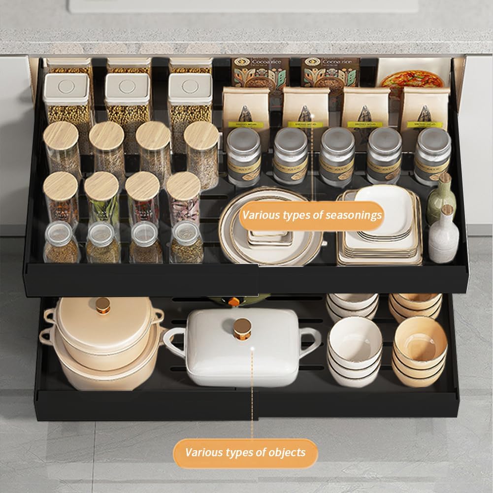 Garvee Organizer Estraibile Scorrevole Bianco Per Mobile Cucina e Dispensa