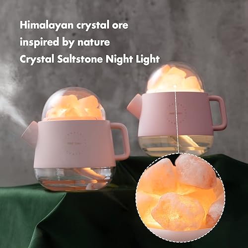 Miniatura 7 de Difusor de lámpara de sal, humidificador de niebla fría 3 en 1 y difusor de aromaterapia y lámpara de sal del Himalaya, humidificador de nano spray