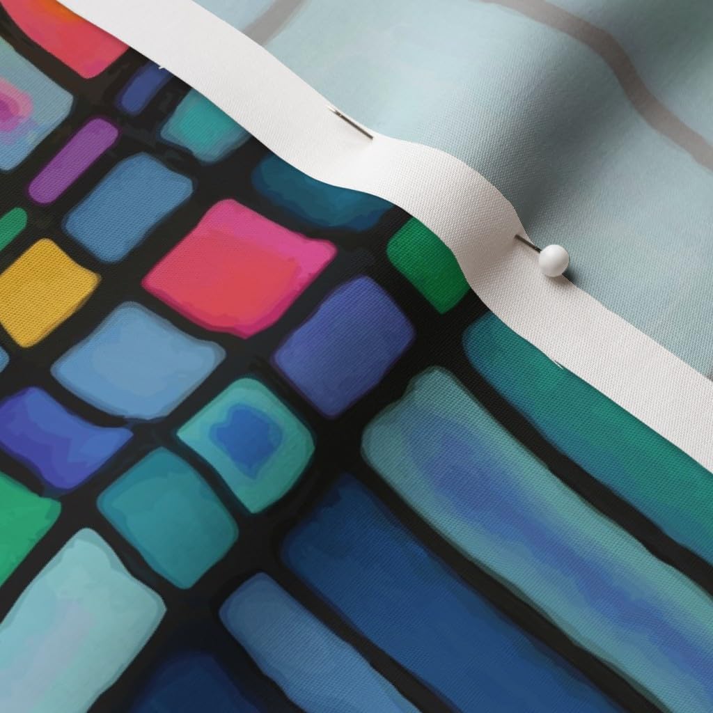 Spoonflower Fabric - Jewel Tones Plaid Pink Blue Retro Squares Lines Hippie Printed on Cotton Poplin Fabric by The Yard - Sewing Shirting Quilting Dresses Apparel Crafts