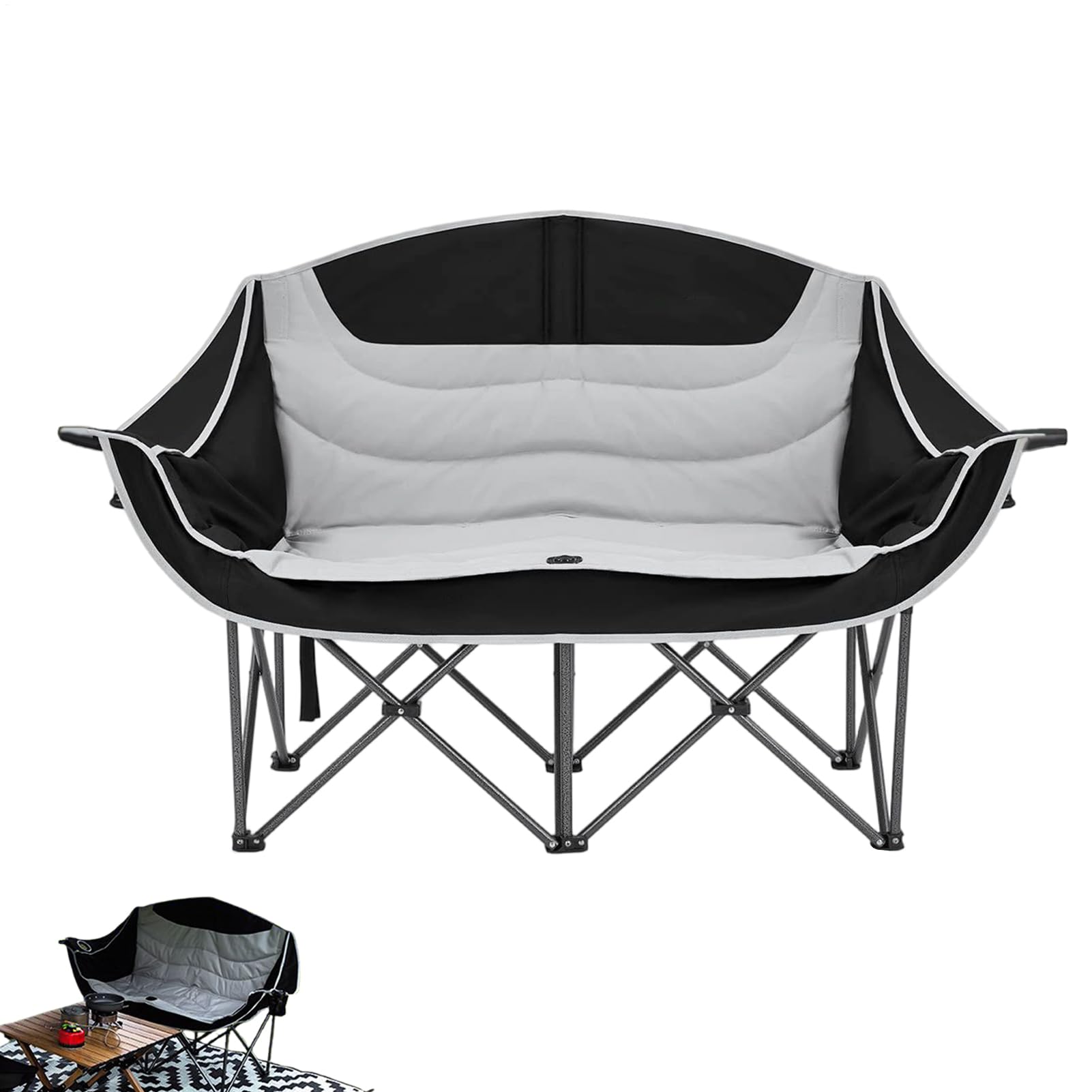 Silla De Camping Doble Sillón Exterior Plegable Resistente