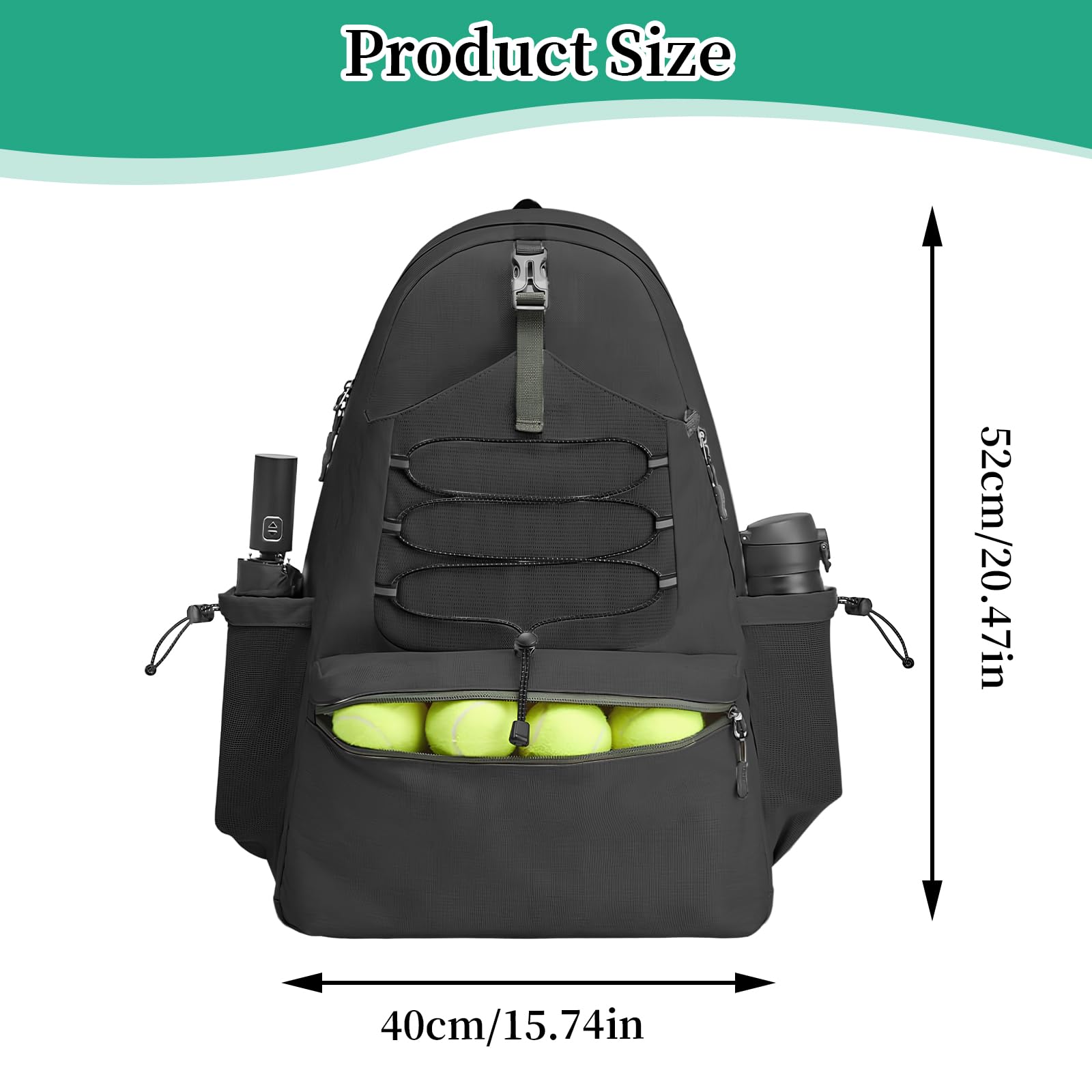 Borsa Tennis Con Scomparto Racchette E Scarpe - Zaino Multiuso Per Sport