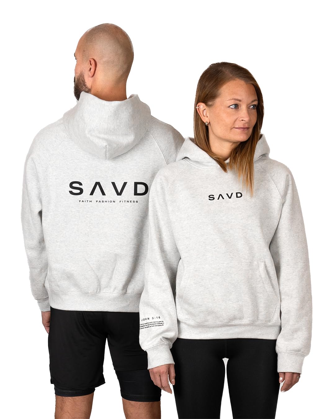 SAVD Christian Oversized Hoodie - Faith-Based Sweatshirt for Men & Women, John 3:16 Bible Verse, Premium Cotton Blend