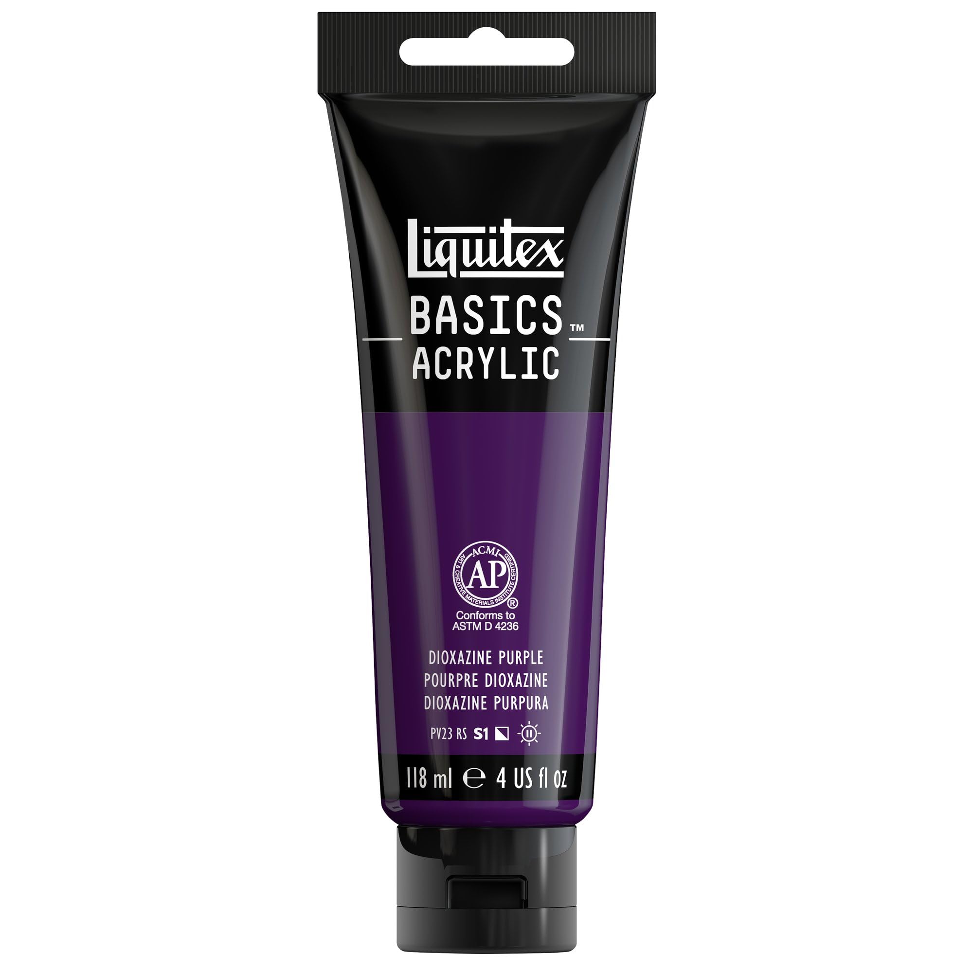 Liquitex Basics Acrylic Paint, Dioxazine Purple, 118ml (4oz) | ASTM D4236 Certified Non-Toxic - main product image