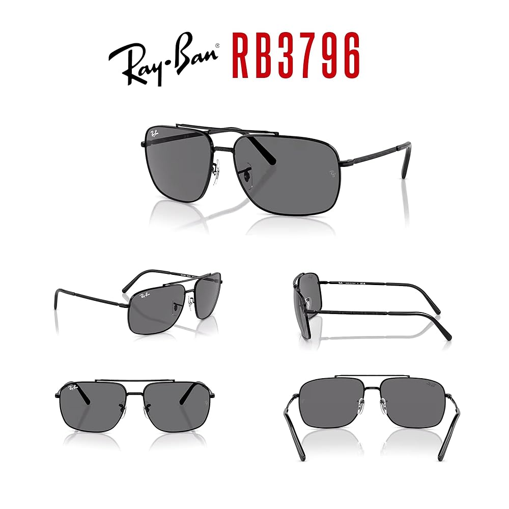 Amazon.com: Ray-Ban RB3796 002/B1 59MM Black/Crystal Lens