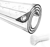 Vista 7 de Lona impermeable transparente de 3 x 6 pies, lona de PVC de 11.8 mil con ojales y brida para cables, cubierta resistente de servicio pesado al