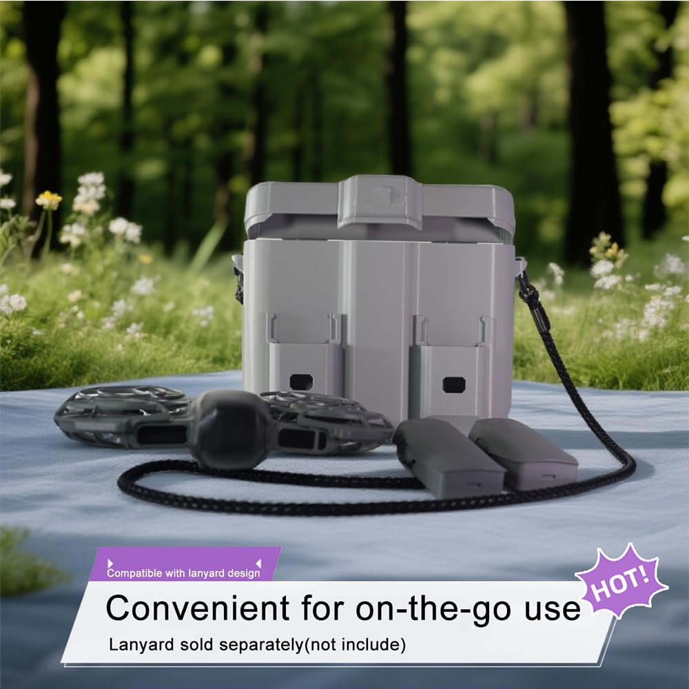Custodia protettiva per drone DJI Neo 2, protezione anti-pressione, stampa 3D, custodia protettiva con 2 scomparti per batterie per drone Neo 2, robusta e non facilmente danneggiata
