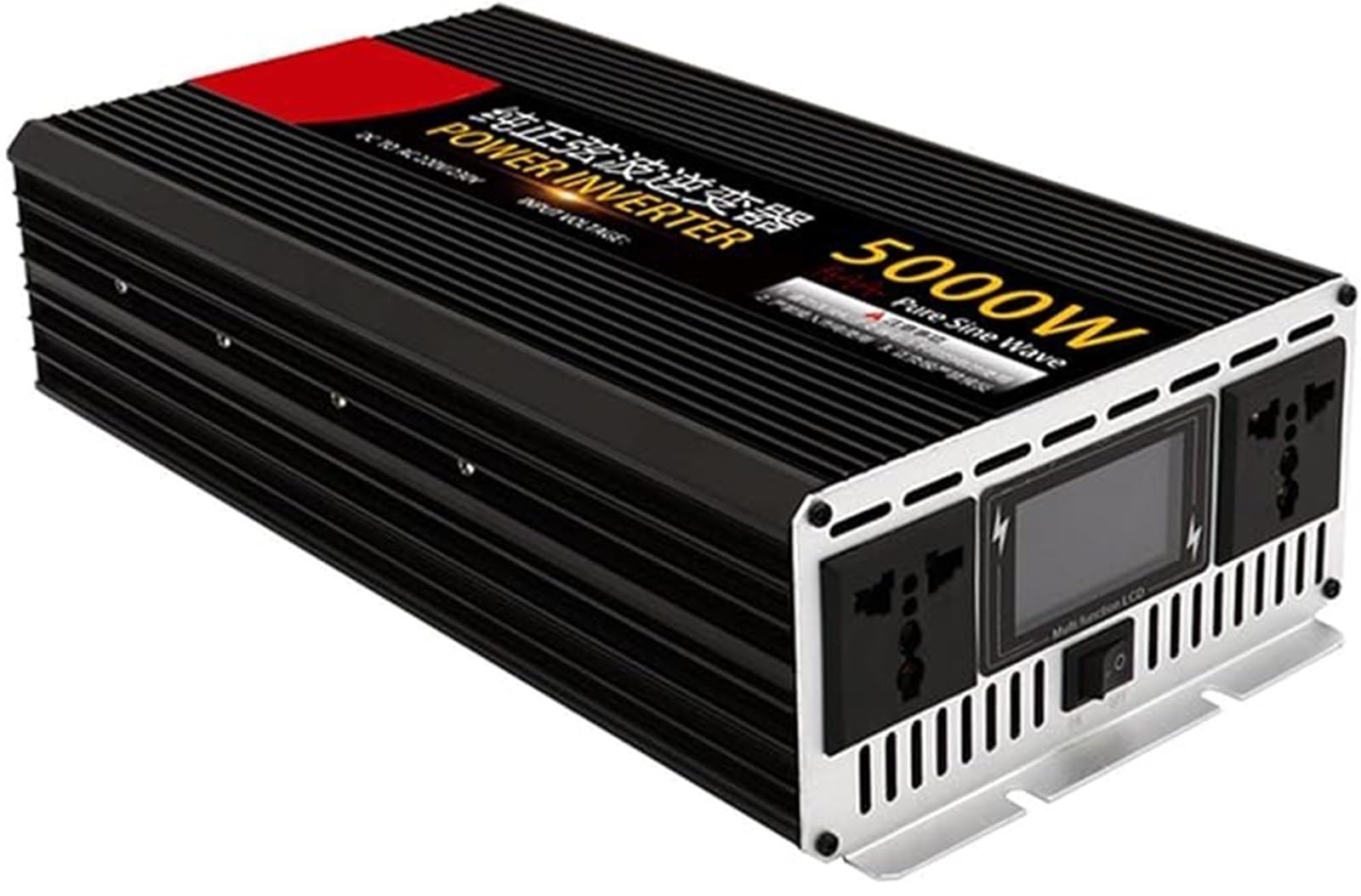 1200W/1600W/2000W/2500W/3000W/4000W/5000W/6000W/8000W Pure Sine Wave Inverter DC 12V/24V/48V/60V/72V to AC 110V 120V/220V 230V for Outdoor,Power Outage with 2 AC outlets(5000w,72Vto220V)