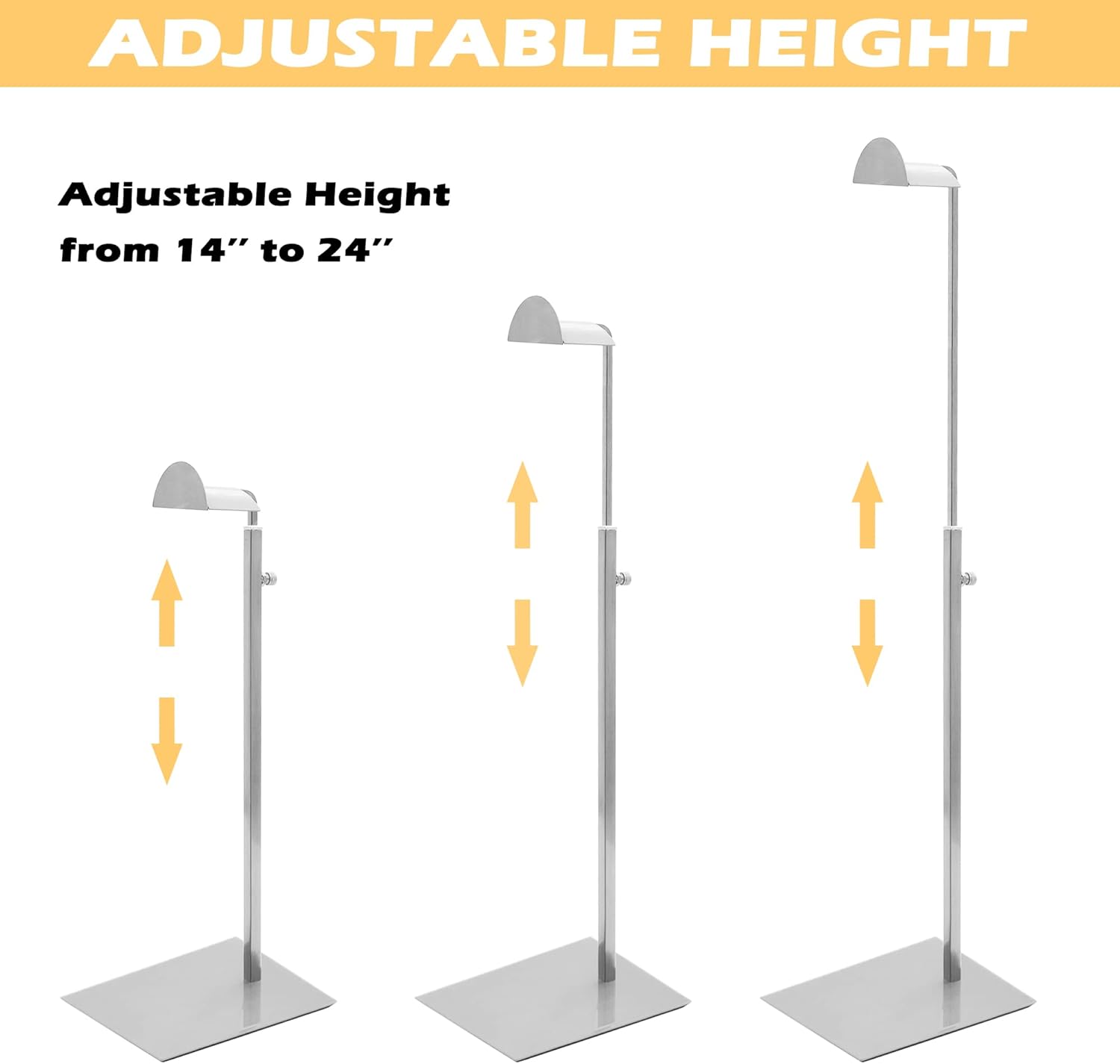 Royxen 3 Pack Purse Holder, Purse Display Stand with Adjustable Height, Bag Stands for Display, Stainless Steel Purse Rack for Bags Organizer (Silver) - Image 3