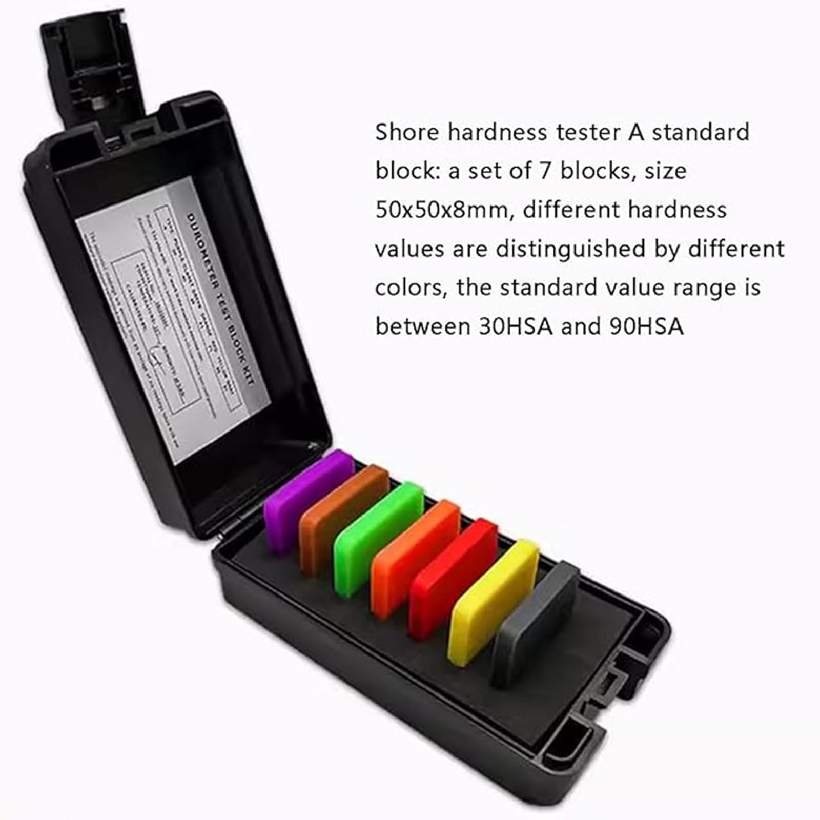 Shore Hardness Test Block, Rubber Hardness Tester, 50x50x8mm, for Hard Rubber Hardness Measure Block? Used to Calibrate Shore Meter