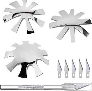 3 Pcs French Nail Cutter for Acrylic Nails,Stainless Steel Smile Line Cutter Manicure Edge Trimmer with Handles French Tip Cutting Knife 5 Spare Blades for Nail