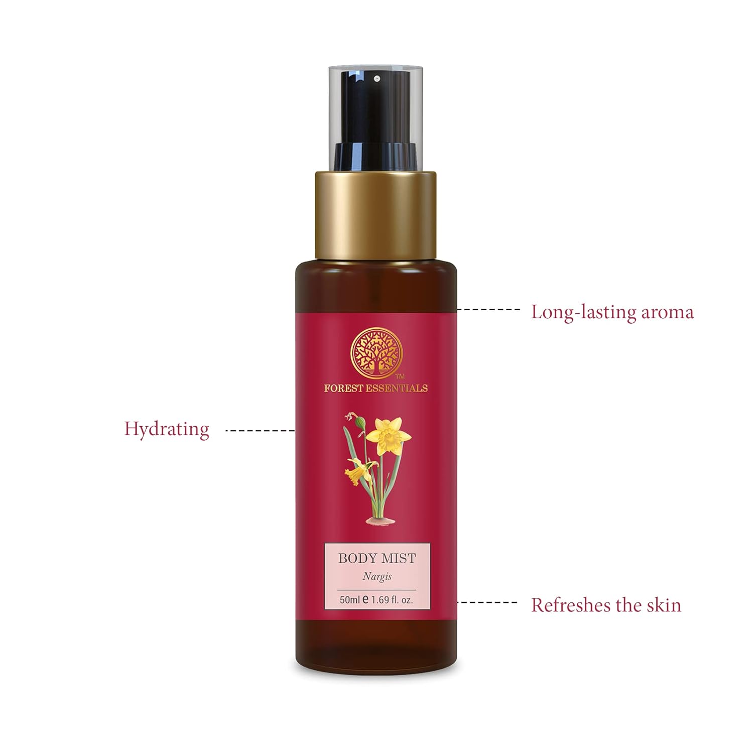Forest Essentials Travel Size Body Mist Nargis 50ml (Body Spray)