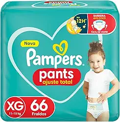Fralda Pampers Pants Ajuste Total Tamanho - XG c/66 Unidades