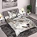 Housse de couette et taie de coton Wolf Single