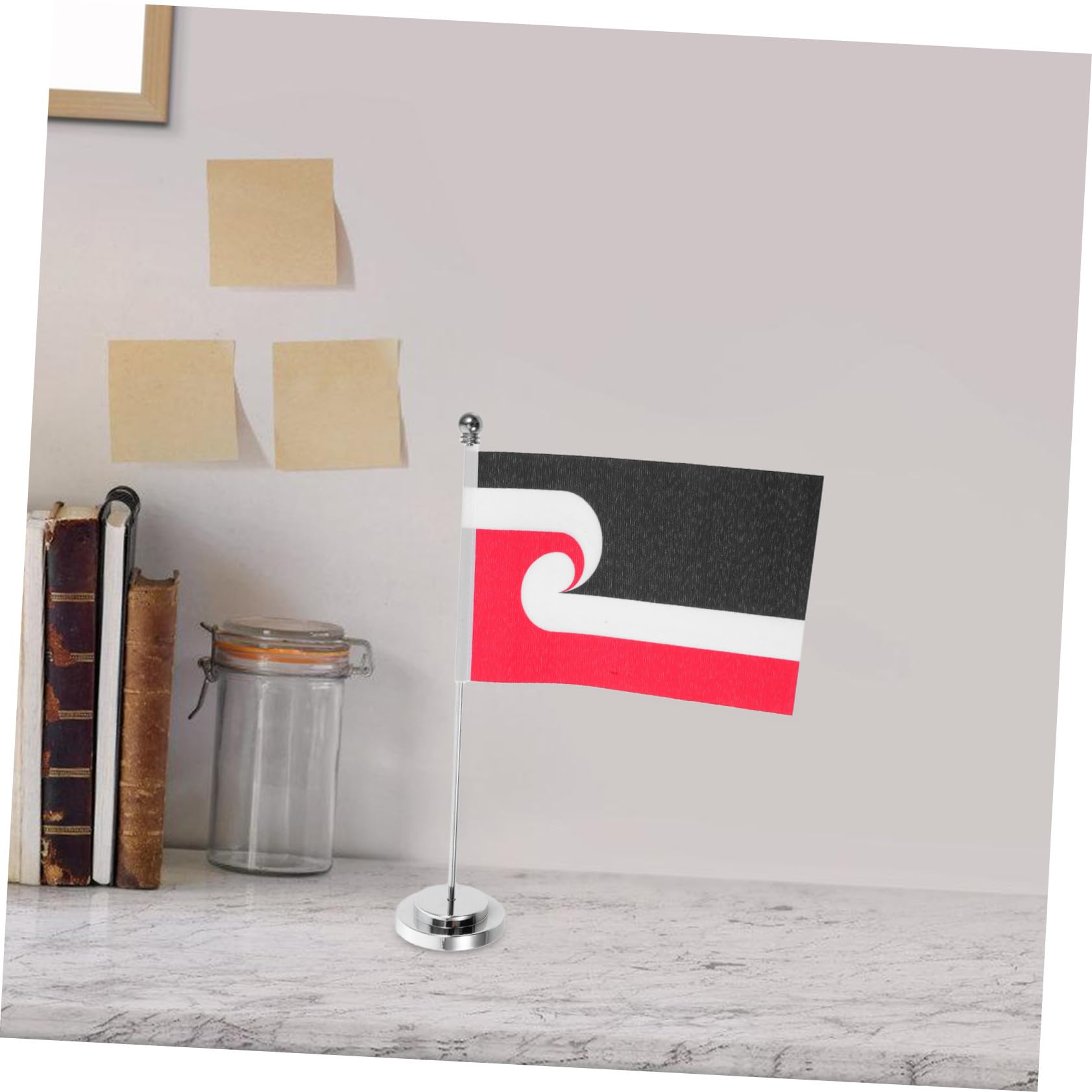 3 Piezas Mini Bandera de Mesa de Poliéster con Diseño Fácil Instalación y Limpieza Soporte de Escritorio para Oficina Restaurante y Decoración Cultural