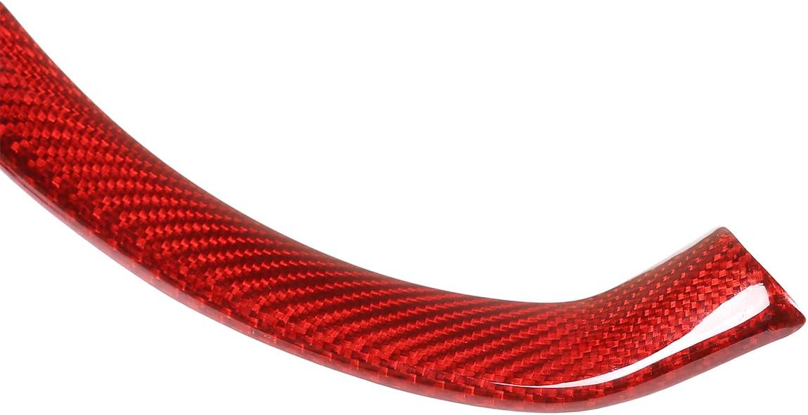 Real Carbon Fiber Car Steering Wheel Decoration Frame Strip Cover Trim For Alfa Romeo Giulia Stelvio 2017 2018 2019 Car Accessory (Red)
