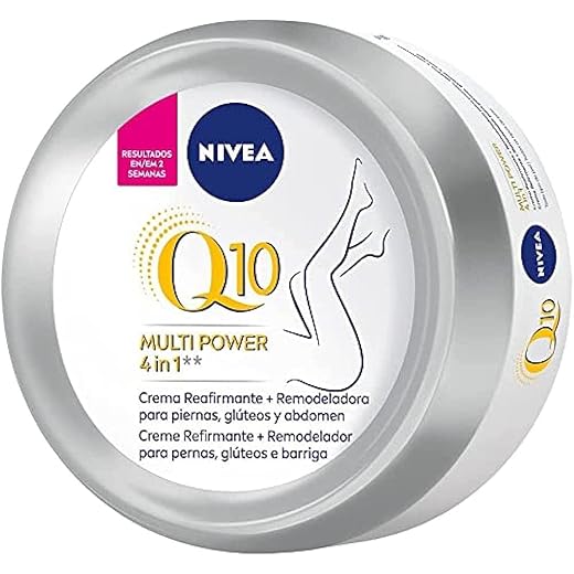 NIVEA Q10 Multi Power 4in1 Crema Reafirmante + Remodeladora (1 x 300 ml), crema corporal con coenzima Q10, crema hidratante corporal para piernas, glúteos y abdomen