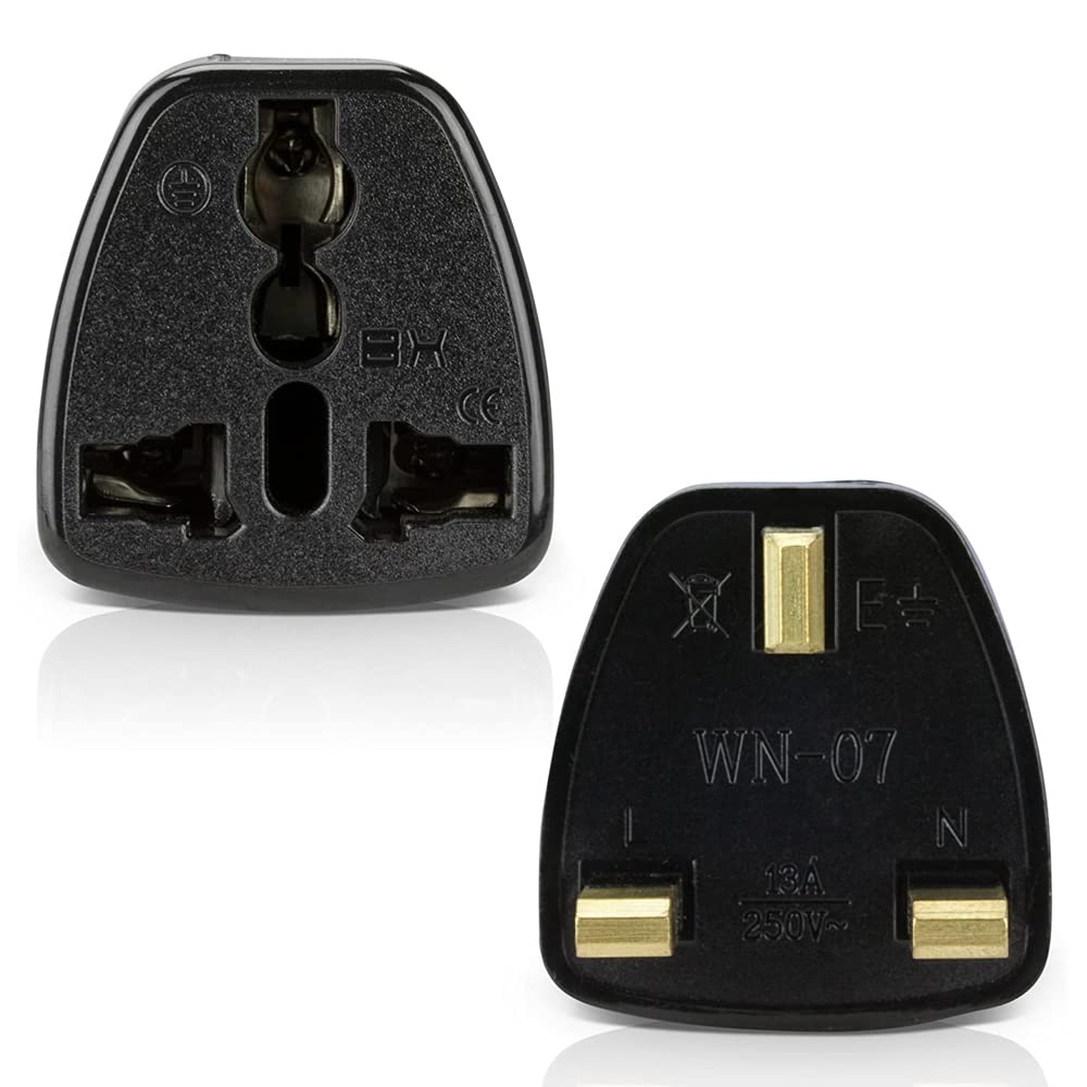UK Reiseadapter 3-polig - Wandelt Jeden Stecker Um | Bis 3000W, Für UK, Irland, Hongkong, UAE & Mehr