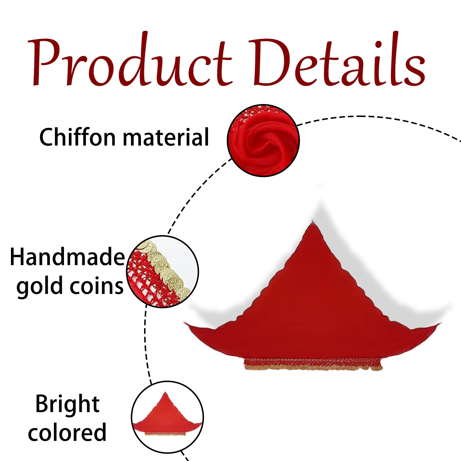 TARGONIX Red Gypsy Head Scarf with Gold Coins - Image 4