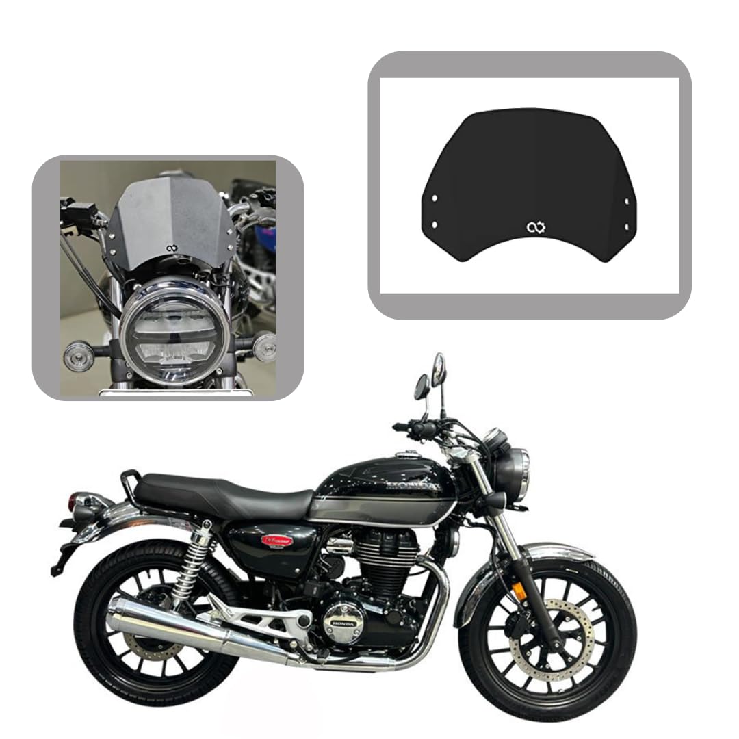 Auto Infinity Metal Visor Compatible with Honda CB350-H’Ness|RS (Black, Pack of 1)