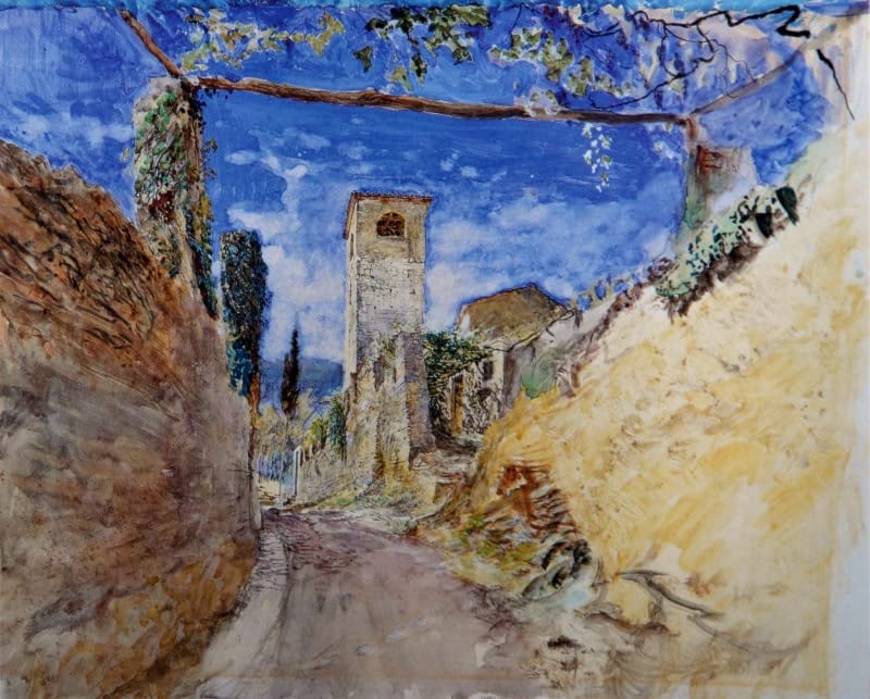 Toile Peinture Murale Vineyard Walk Lucca de John Ruskin - Impression Salon 60x90cm