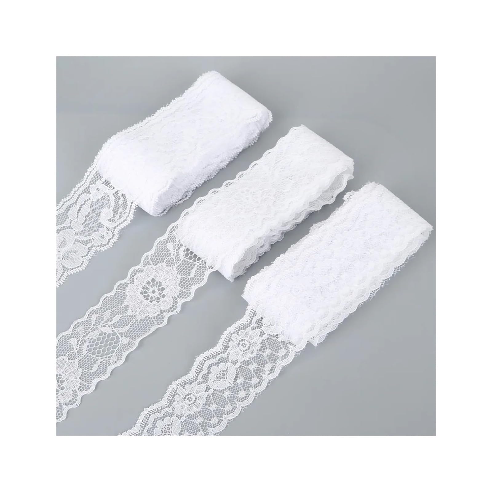 1 pieza / 100,0 m cinta de encaje tela Para Hogar | Adornos Bordados Artesanía Decoración Boda Encaje Cinta Envoltura Blanco y Negro(White)