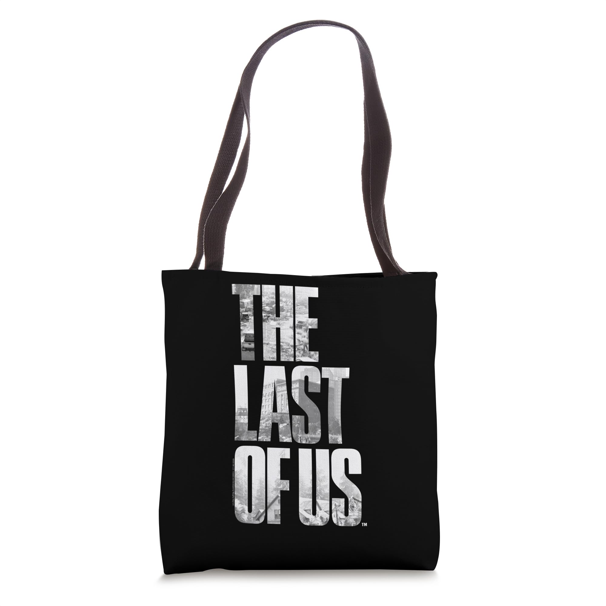 The Last of Us City View Logo Lettering Video Game Tote Bag