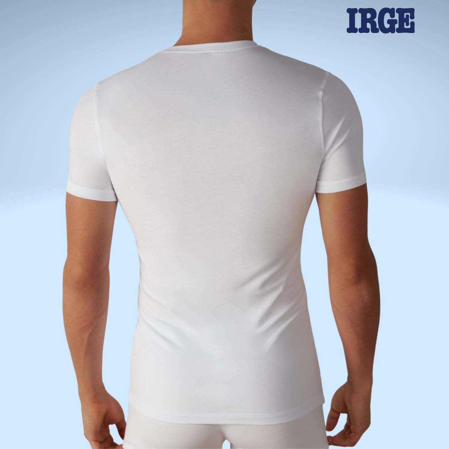 Irge Lot de 3 T-shirts Intime Homme Coton Élastique Col V T Shirt Fine Coutures Plates Sous-vêtements T-shirt Homme Noir Blanc et Coloré
