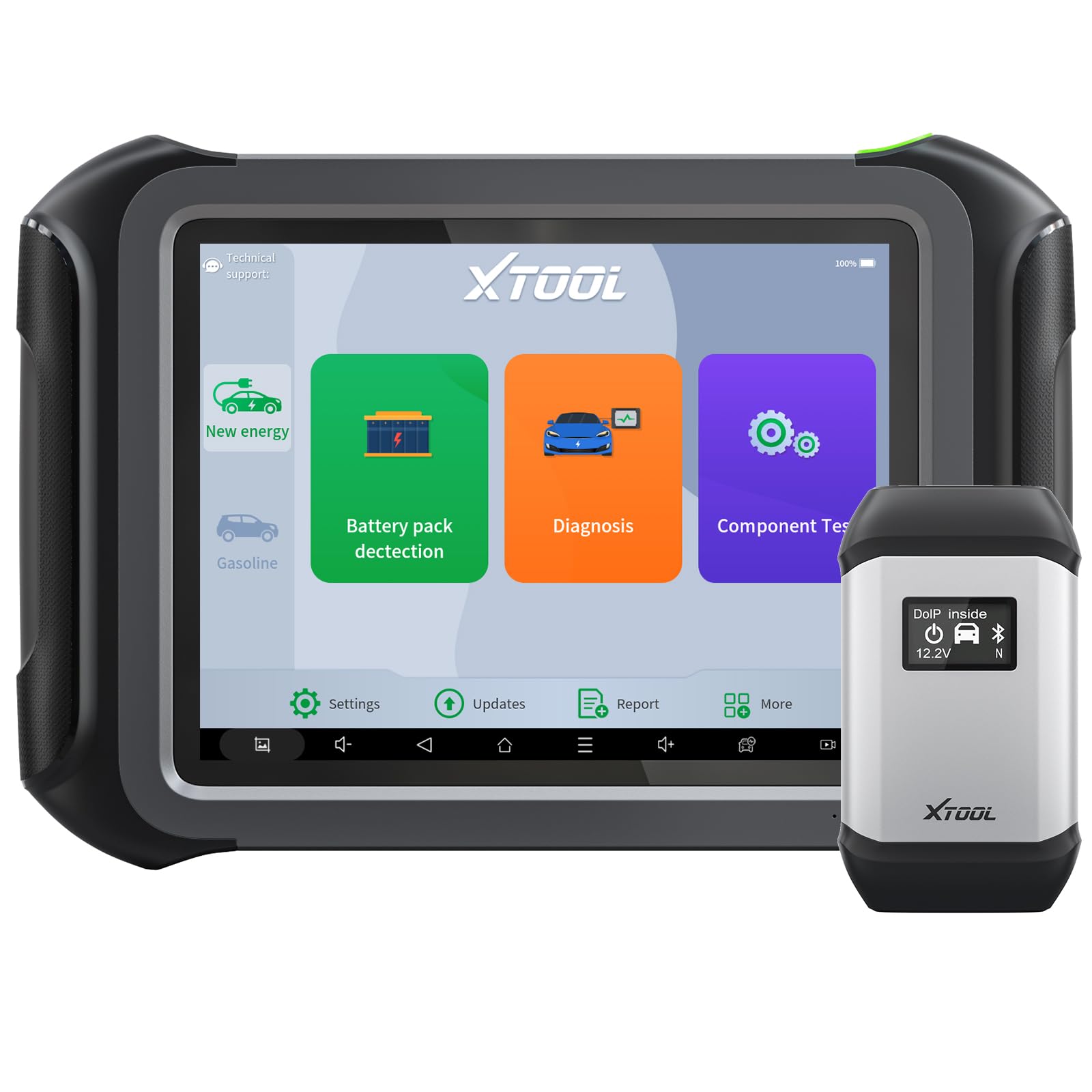 XTOOL D9EV Automotive Scanner, EV Scan Tool, High Voltage System/Battery Pack Analysis for Tesla/Electric Vehicle, Topology Map, ECU C0ding/PMI, Bidirectional OBD2 Scanner, 46+ Resets, 3-Year Update