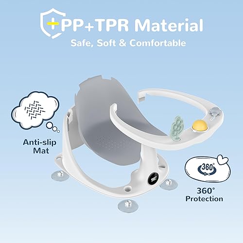 Miniatura 2 de Coldew Asiento de baño para bebés de 6 meses en adelante, asiento de baño antideslizante para bebé sentado, asiento de bañera seguro para bebé con