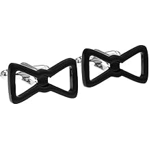KnBoB Men Cufflinks Bow-Knot Black Cufflinks Classic Cufflinks Wedding Business