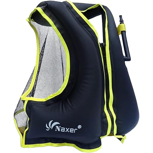 NAXER Inflatable Buoyancy Jackets Vests for Adults Kayak Kayaking Suit 90-200 lbs Easy Snorkeling Swimming Boating Paddleboarding Water Sports