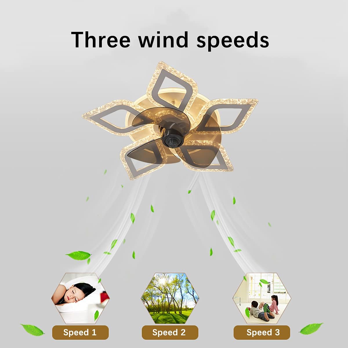 YUEGOO Ceiling Fan with Led Light Ceiling Fans with Lights and Remote for Bedrooms Modern Ceiling Fans with Lamps,​Silent in Lighting Fan Light Ceiling Bedroom in Lighting Led/White