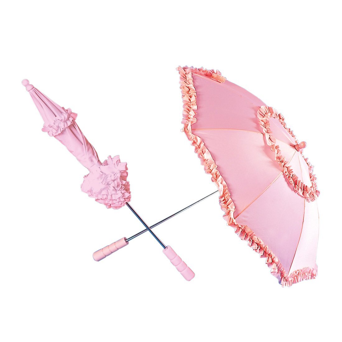 Damen Regenschirm Regen Schirm Stockschirm Sonnenschirm Hochzeit Spitze Lolita