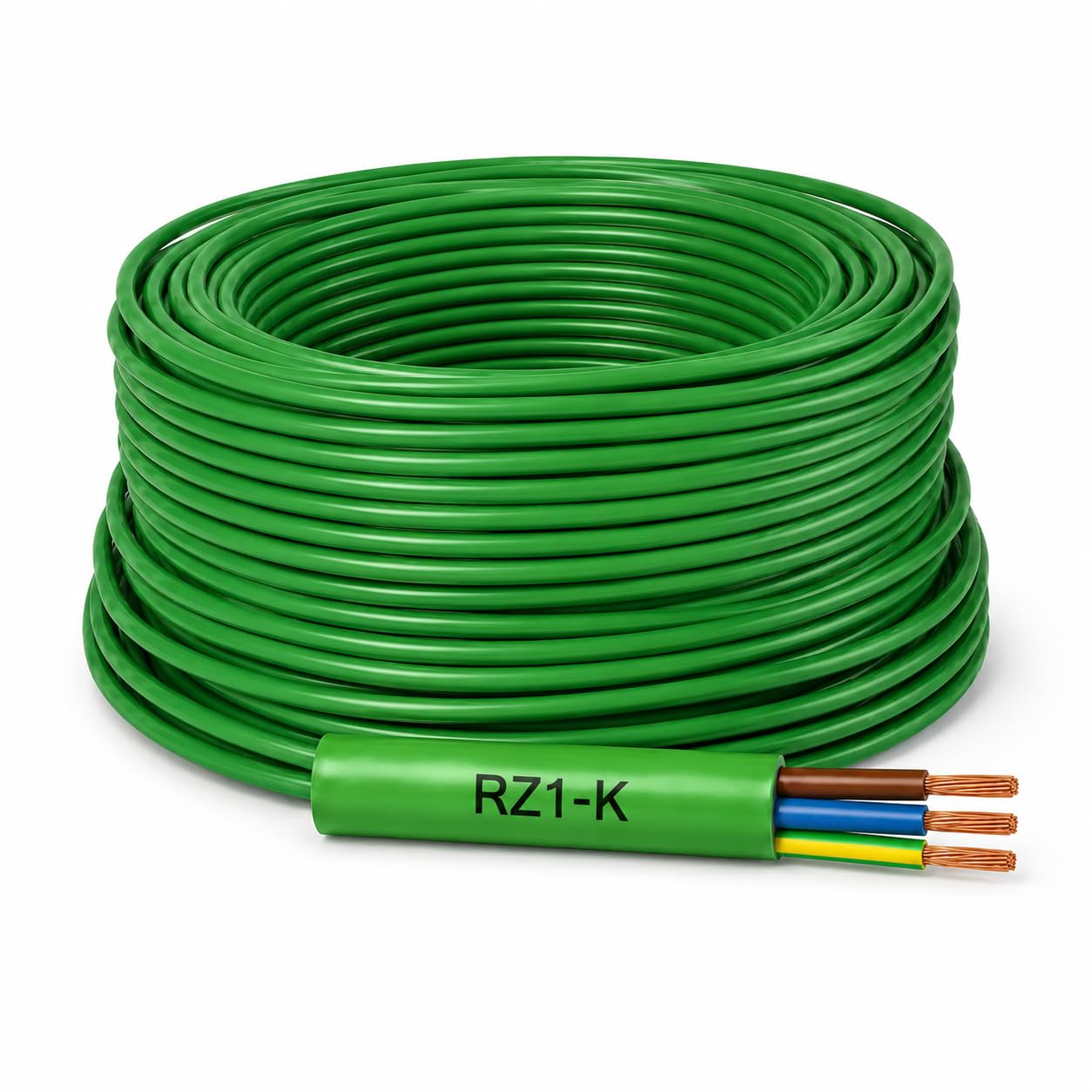Cable RZ1-K 3x2.5mm ² (AS) 0.6/1kV 25m - Manguera RZ1-K Libre de Halógenos Verde - Instalación Eléctrica Interior Exterior