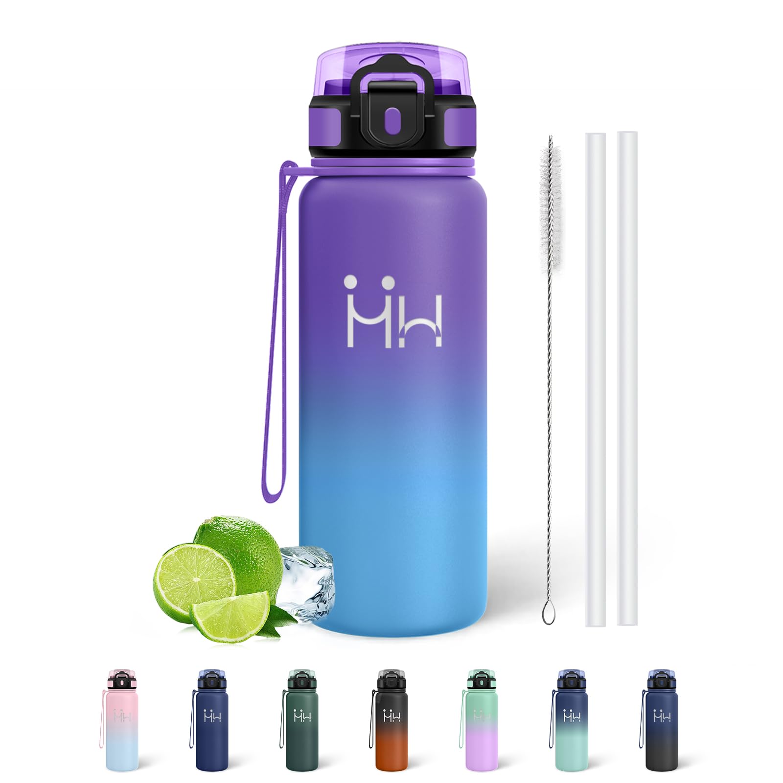 Mujigaga Insulated Water Bottle with Straw, 750 ml Leakless Water Bottle, Stainless Steel, Easy to Carry, BPA Free Gym Water Bottles for Hiking, Office, Work