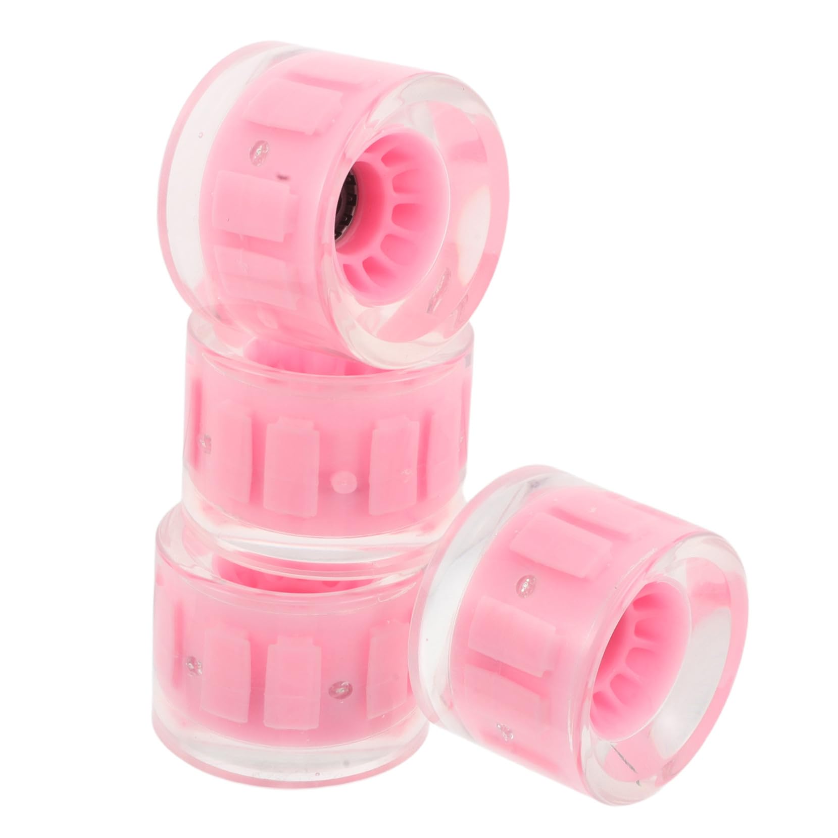 SUPVOX 4 Piezas Ruedas Longboard con Luz LED Parpadeante Ruedas de Repuesto para Skateboard PU Duraderas con Agarre Mejorado para Cruising y Skate Calles Color Rosa