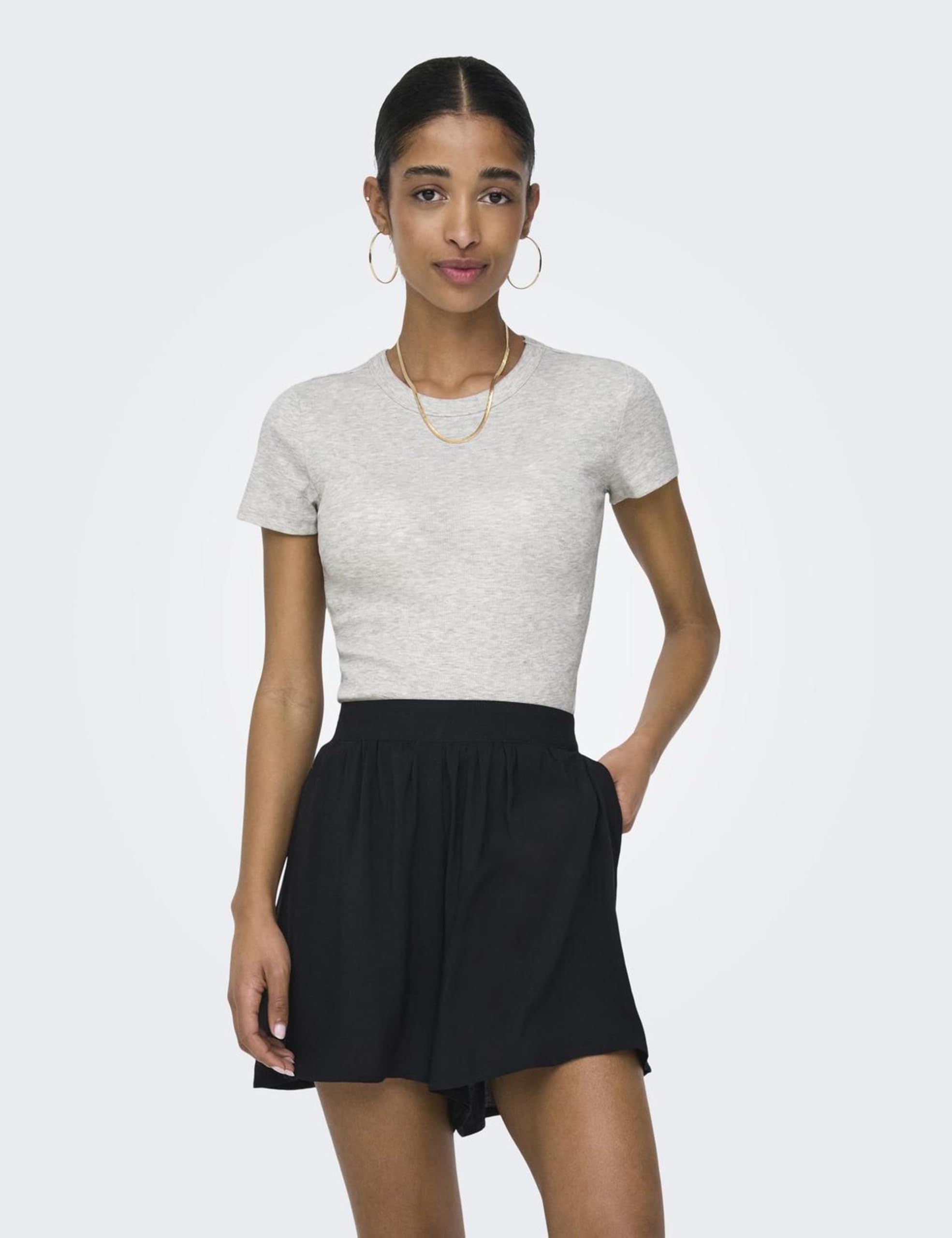 ONLY Damen Onleasy S/S O-Neck Box JRS Top