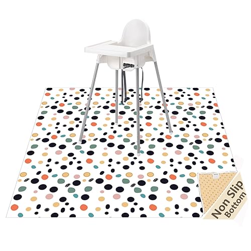 Miniatura 22 de Alfombrilla de salpicaduras para bebé para debajo de la silla alta y artes y manualidades, protector de suelo impermeable lavable de 51 pulgadas,