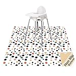 Splat Mat for Under High Chair/Arts/Crafts, Waterproof and Anti-Slip Splash Mat Floor Protector, Washable Highchair Floor Mat, 51 Inch Reusable Messy Mat and Baby Feeding Table Cloth