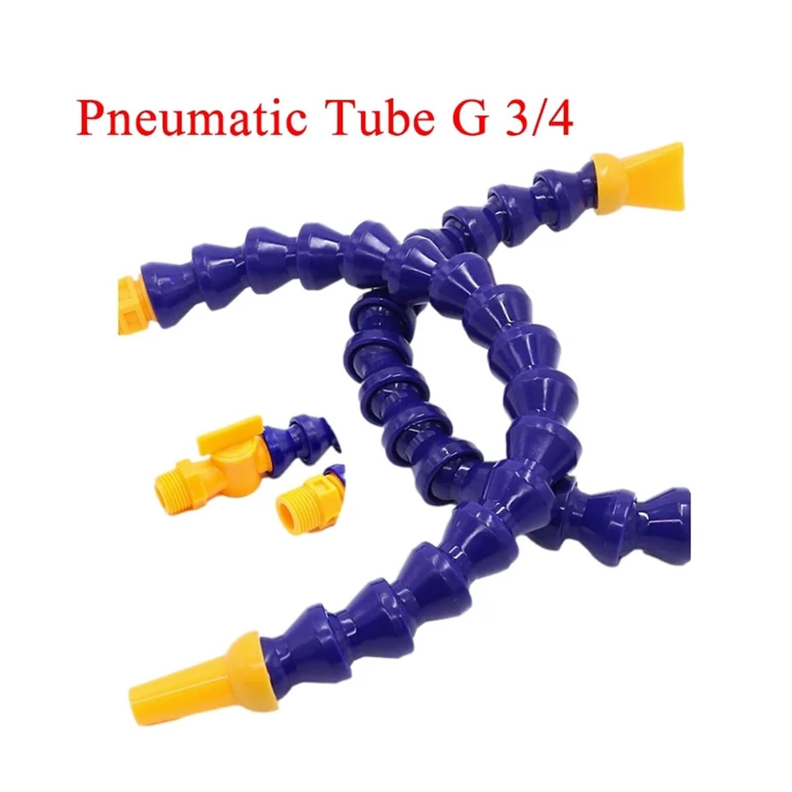 Pneumatikschlauch G 3/4 Außengewinde Kunststoff Flexibler Wasser-Öl-Kühlrohrschlauch for Drehmaschine CNC-Maschine(Flat300mmWithSwitch)