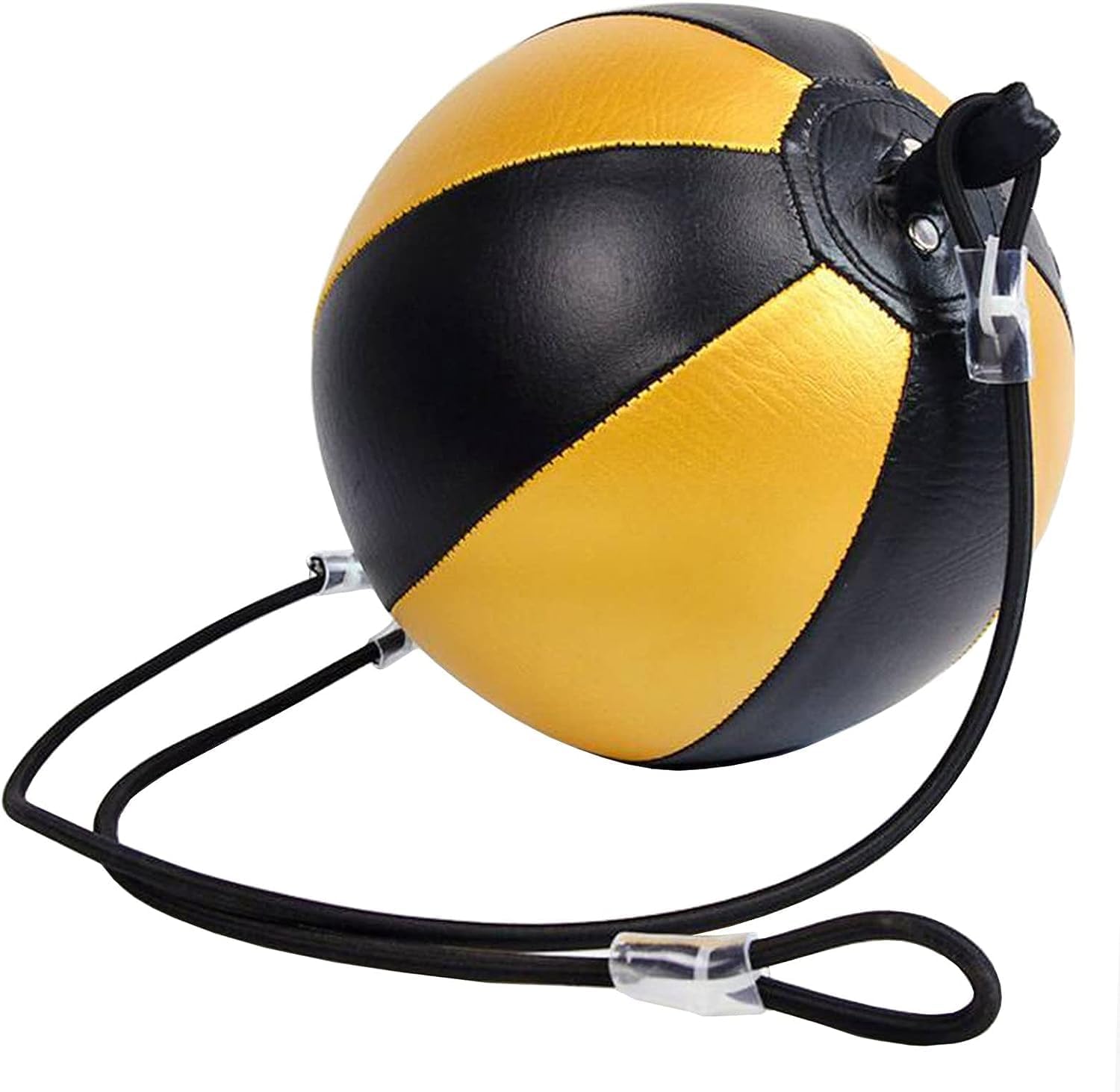 Speed Bag for Boxing, Doorway Punching Bag for Adults Kids, Hallway Entrance Door Frame Speed Boxing Reflex Ball Height Adjustable, Yellow & Black Inflatable Ball