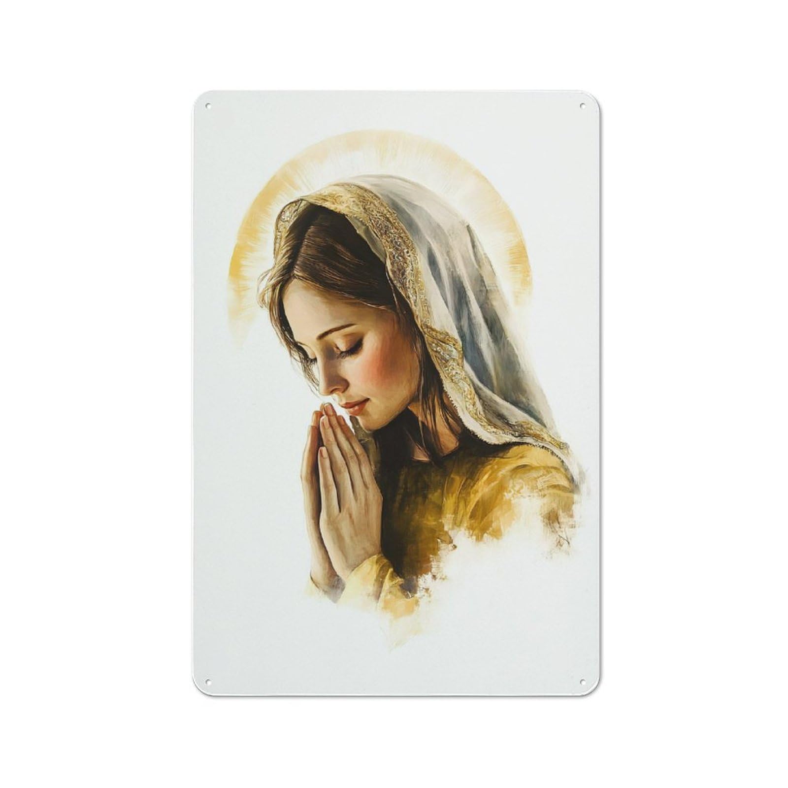 Junmoney Virgin Mary Painting Metal Sign 30X20cm With For Pub Or Café, Vintage Decor, For Metal Sign Collectors, For Garage And Workshop Walls