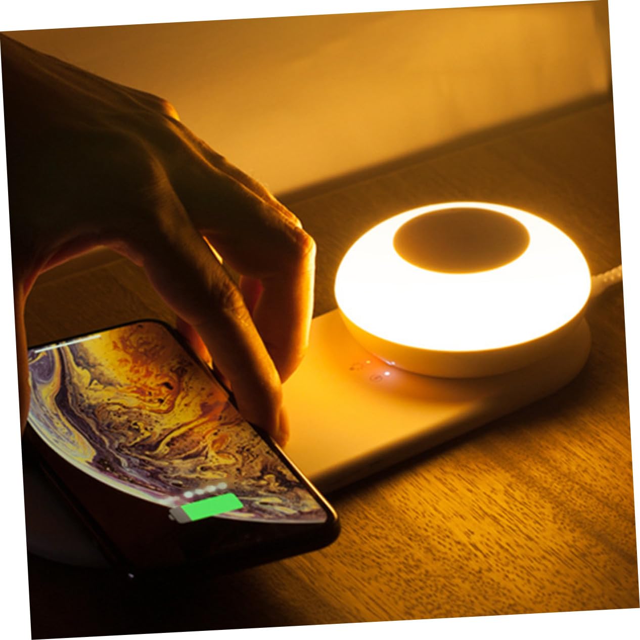Luce Notturna LED 1w Wireless Ricarica, Lampada PC per Dormitorio | Usb, Magnete Integrato, Tocco Dimmerabile, Uso Interno, Decorazione Stanza, Accogliente