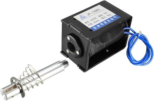 uxcell DC 24V 8KG 20mm Stroke Pull Type Open Frame Solenoid Electromagnet Linear Motion JF-1683