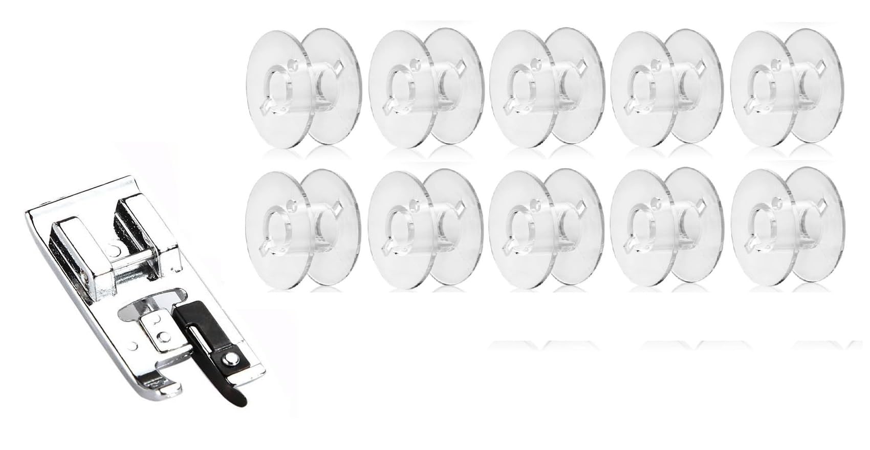 Zenith 1pc Twin Needle & 5 Groove Pressure Foot for All Domestic Automatic Sewing Machine Like Usha janome Singer, Embroidery Machines. White Steel (5 Groove + 1 Twin Needle) — Amazon image 17