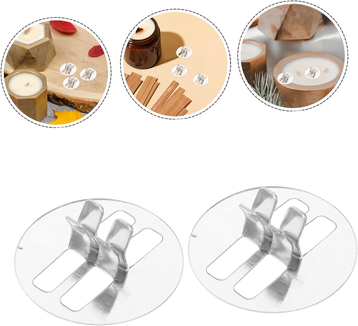100pcs Silver Iron Candles Wick Centering Device for Candle Making