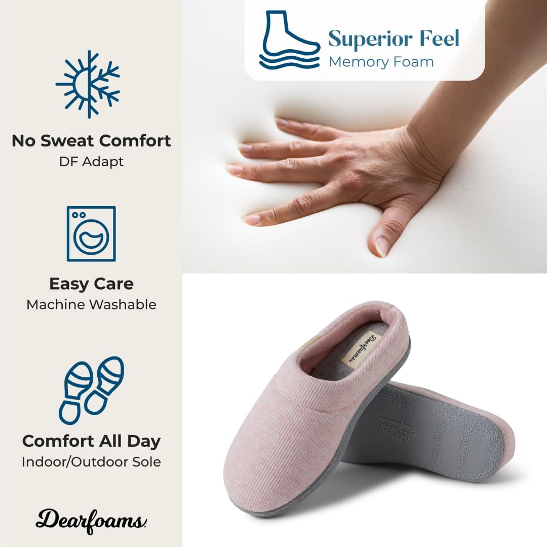 Dearfoams Women's Lacey Memory Foam Comfort Easy On/Off Clog Slipper - Image 4