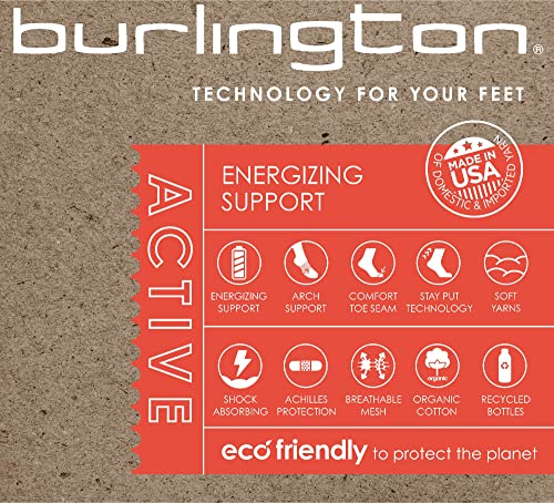 Burlington Mens Active Crew 3 Pair Pack Casual Sock, White - Pair Pack, One Size US2