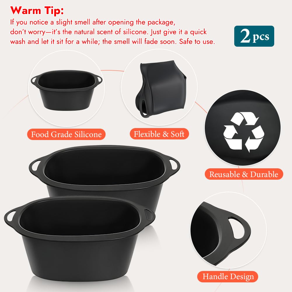 Revestimientos de silicona para olla de cocción lenta compatibles con Ninja Foodi Possible Cooker Pro de 8.5 cuartos de galón MC1000, MC1001, serie MC1010, 2 forros reutilizables para ollas 4