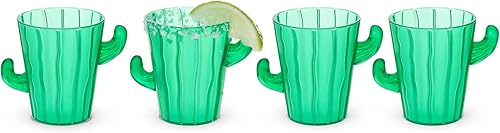 Vista 15 de True Zoo Tiki - Vasos de chupito para cócteles, juego de vasos de chupito apilables tropicales, vidrio de color Tiki, capacidad para 2 onzas